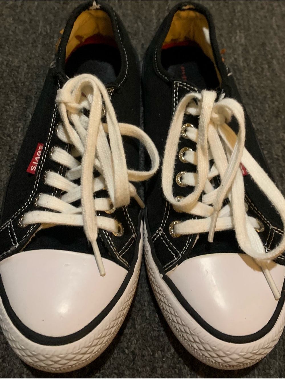 Women Black Levi's Stan Buck Low-Top Canvas Sneakers Sz. 7